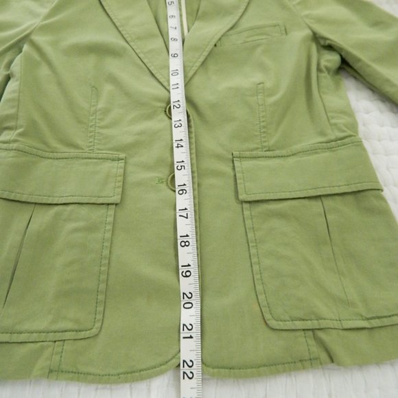 Theory Apple Green Cotton Classic Everyday Unlined Jacket/Blazer Size 0 - Picture 12 of 15